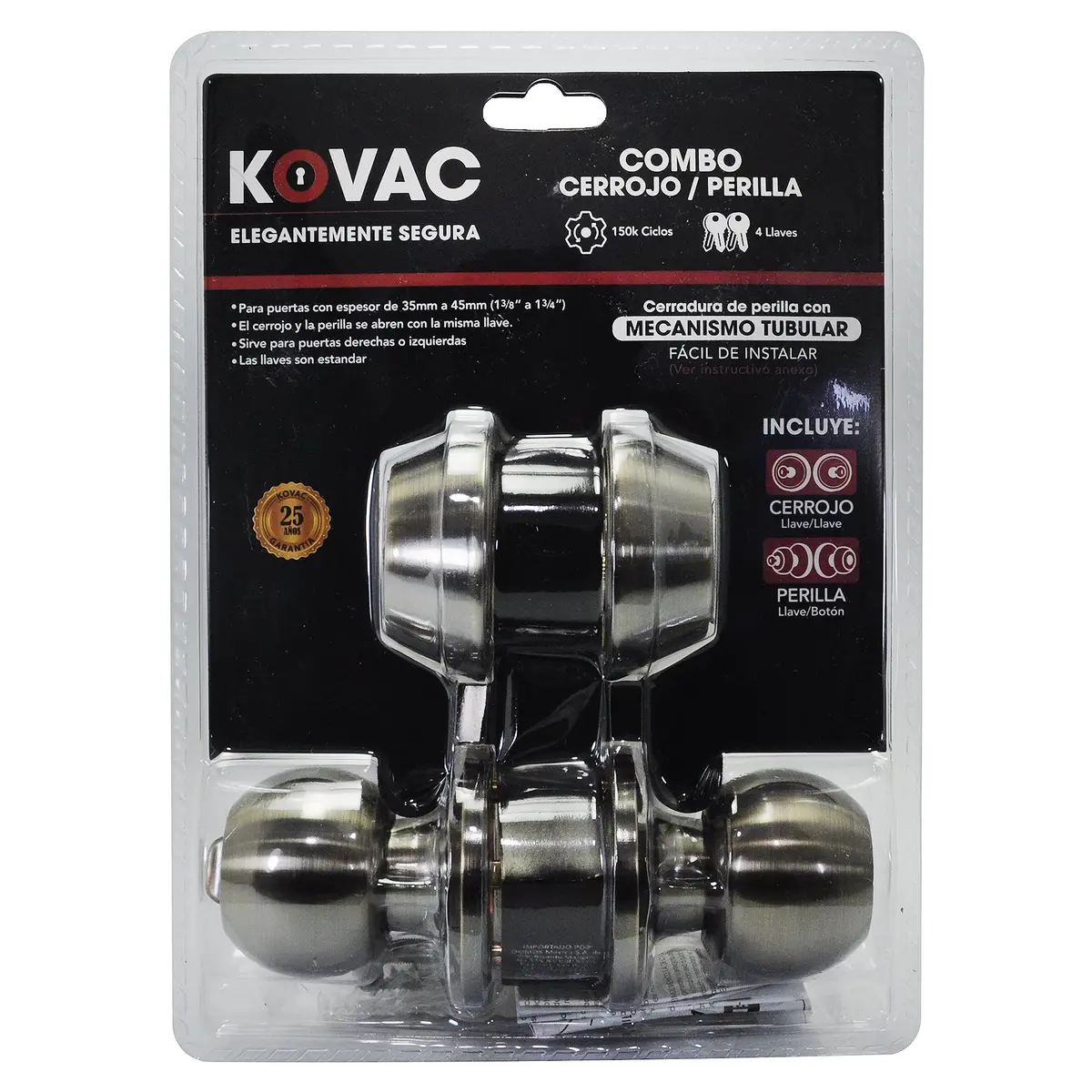 Combo Perilla Tubular/Cerrojo Llave/Llave Latón Antiguo - La Nueva Eléctrica 1