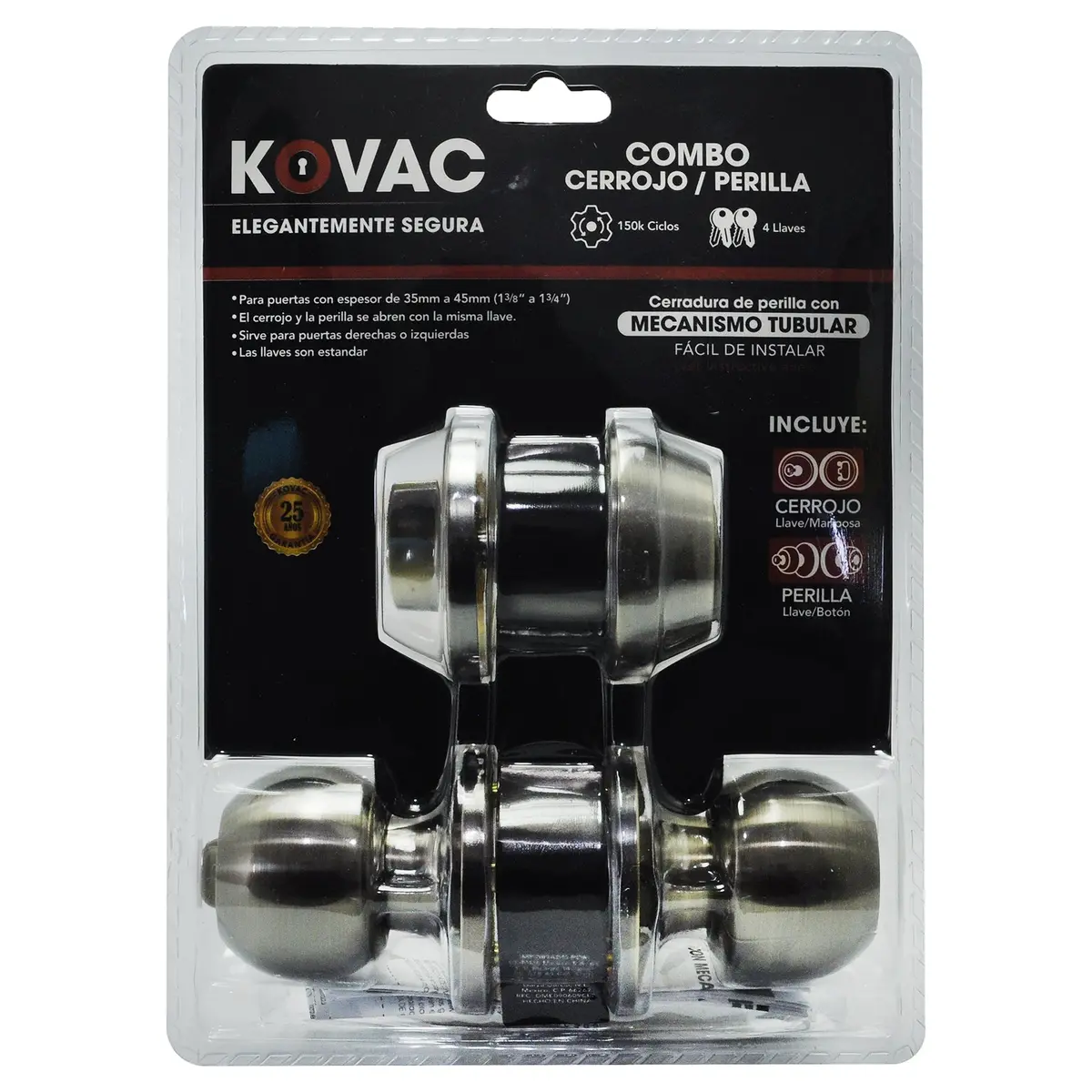 Combo Perilla Tubular/Cerrojo Llave/Mariposa Latón Antiguo - La Nueva Eléctrica 1