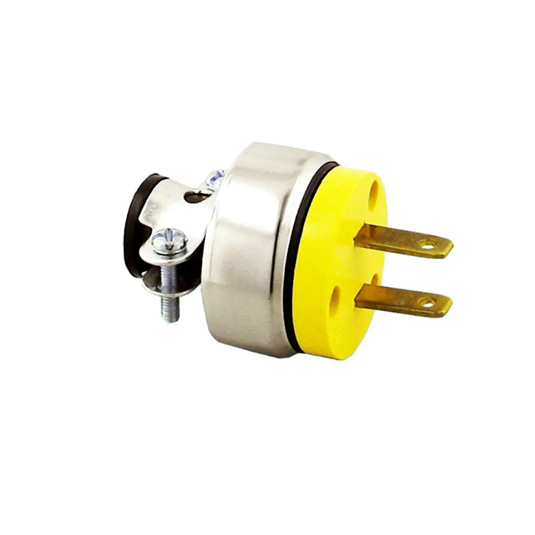 Clavija Kley Uso Rudo Amarilla Base Metal - La Nueva Eléctrica 1