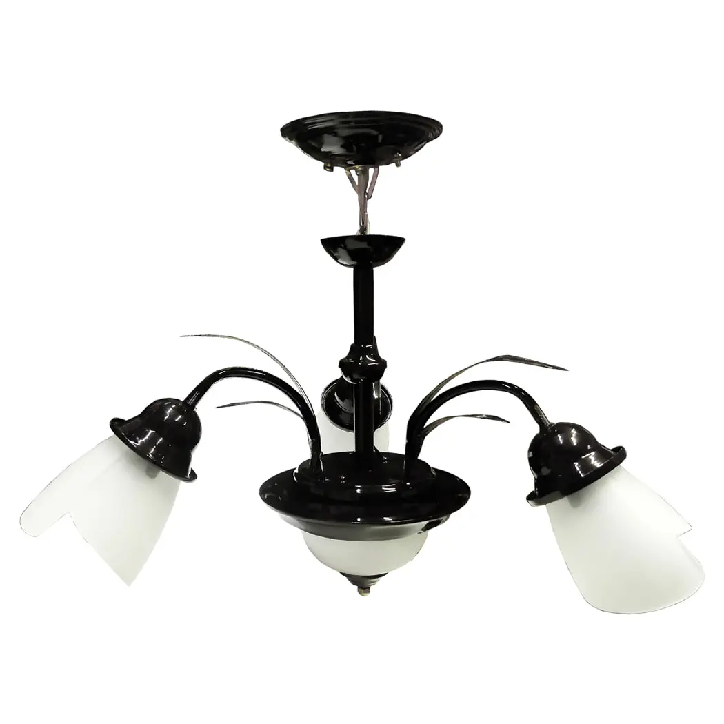 Candil Eco Sokert Lirio Blanco Con Base Chocolate - La Nueva Eléctrica 1