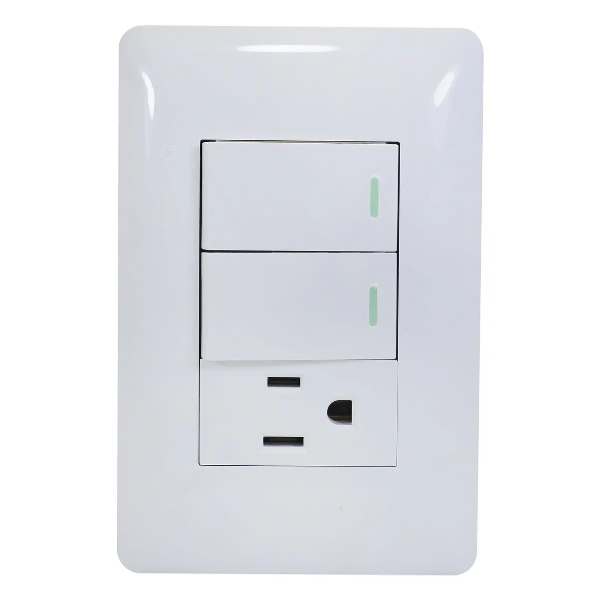 Placa Solaris Eco Con 2 Apagadores 1 Contacto - La Nueva Eléctrica 1
