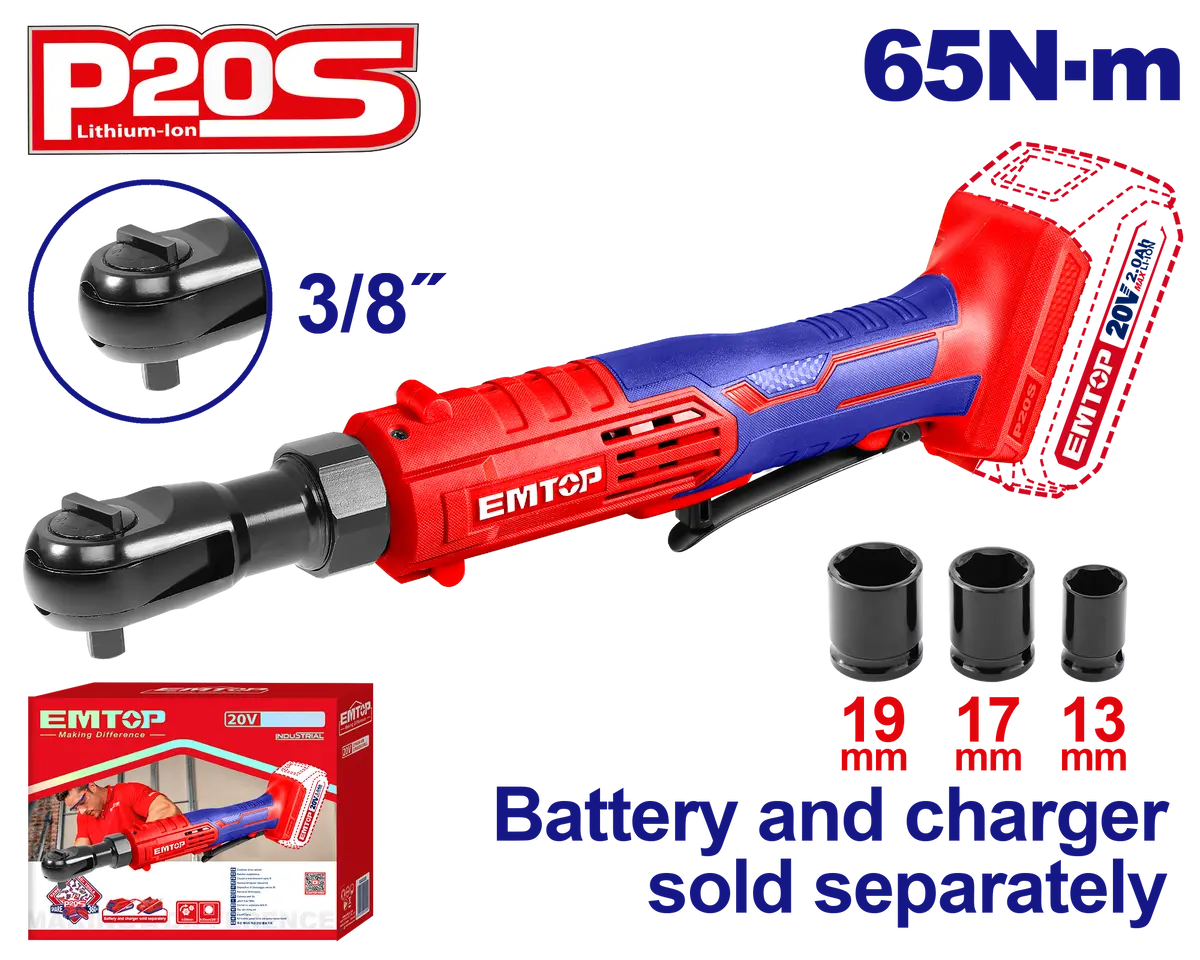 Matraca Emtop 3/8 Inalámbrica 65Nm 20V Kit Con 3 Dados - La Nueva Eléctrica        Preguntar A Chatgpt 1