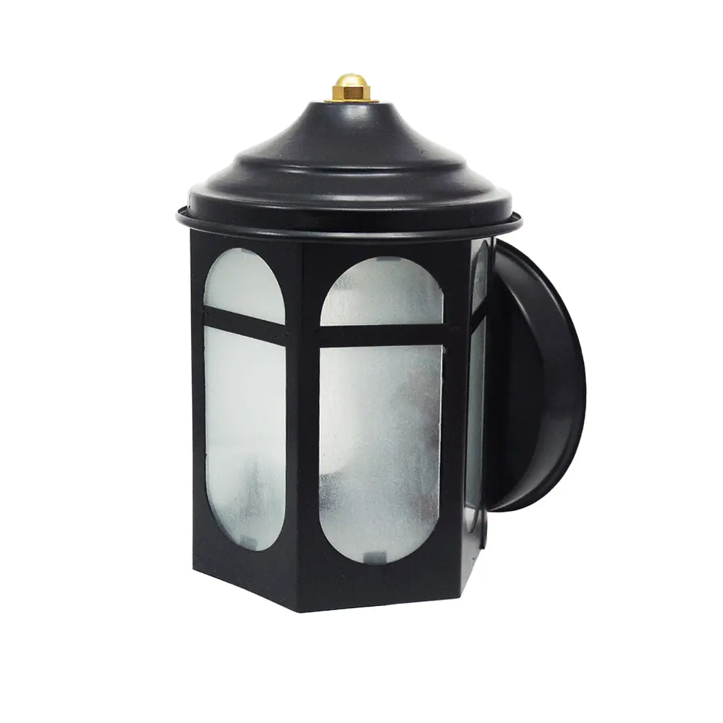 Farol Eco Casita Pared Negro - La Nueva Eléctrica 1