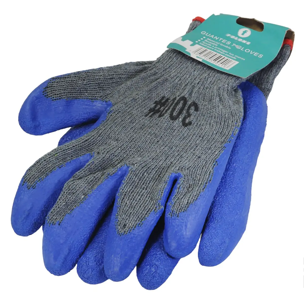 Guante Folong Textil Azul Recubrimiento De Nitrilo - La Nueva Eléctrica 1