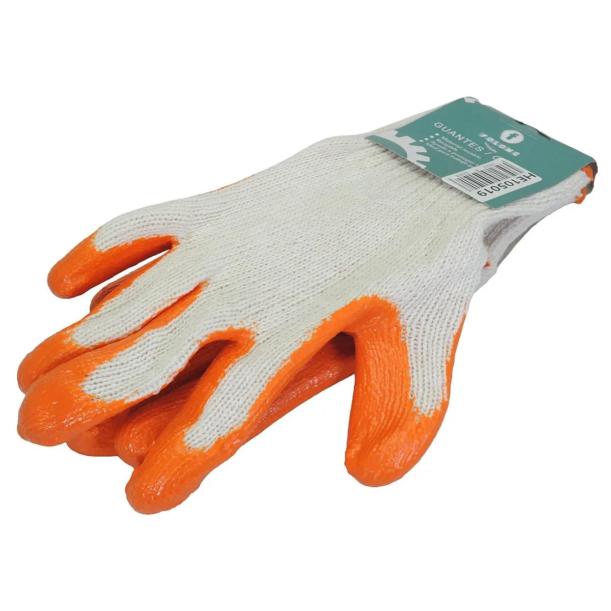 Guante Folong Textil Blanco Con Naranja Recubrimiento De Nitrilo - La Nueva Eléctrica 1