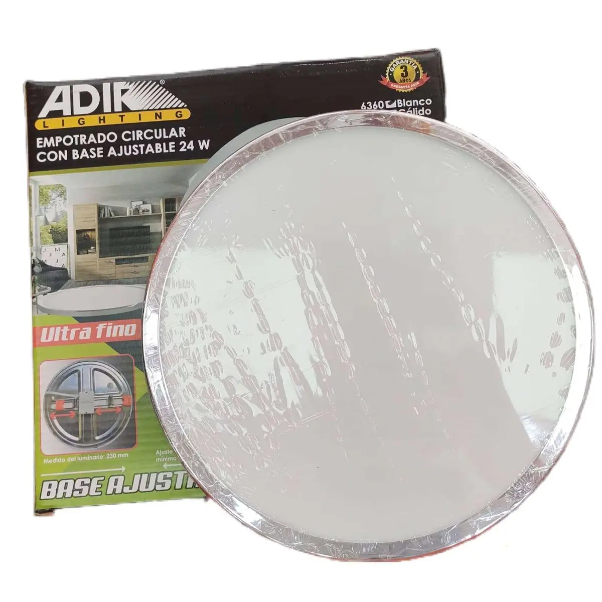 Empotrado Adir Led 24W Ajustable Cromo Redondo Blanco Frío - La Nueva Eléctrica 1