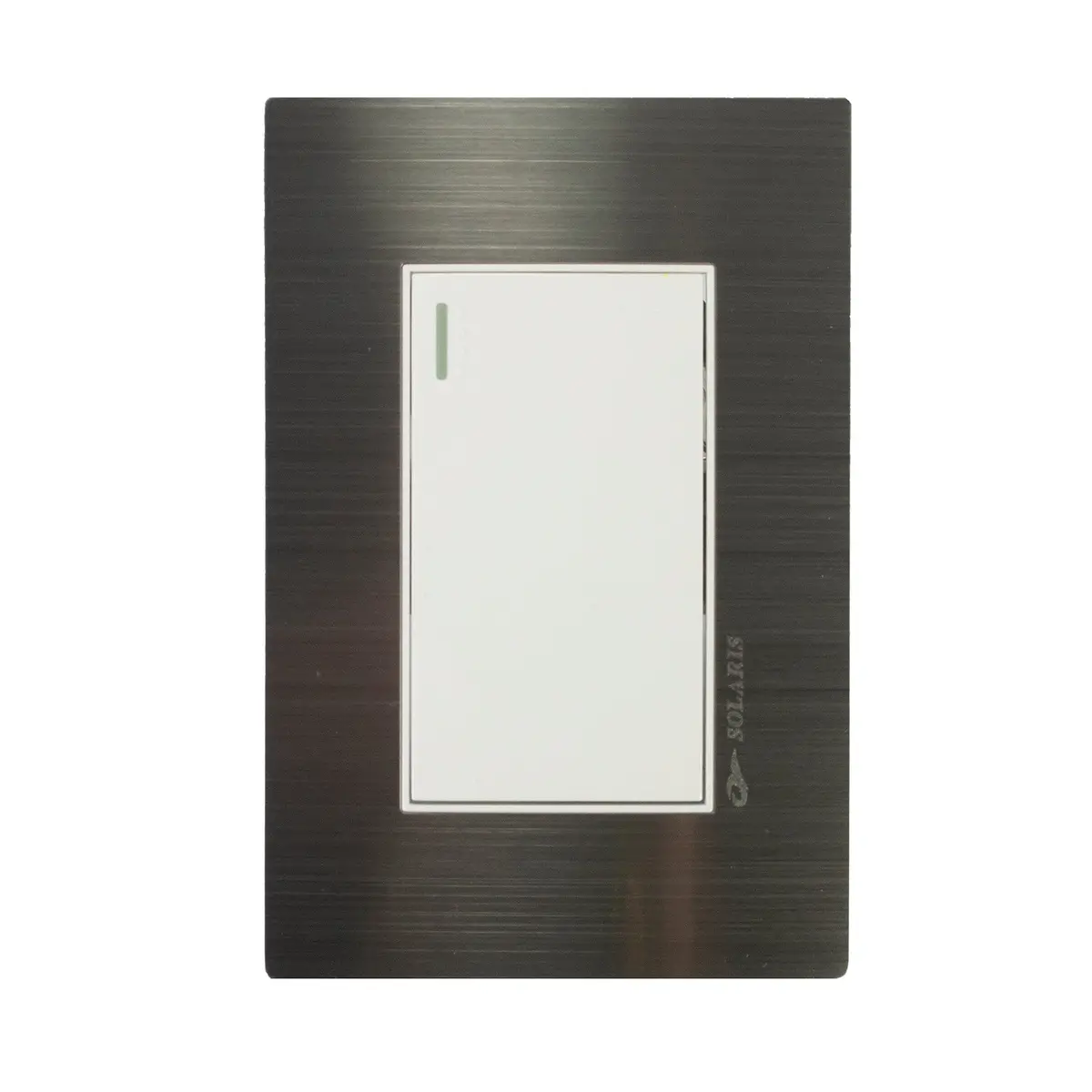 Placa Solaris Acero Inoxidable Con Base Blanca 1 Apagador - La Nueva Eléctrica 1