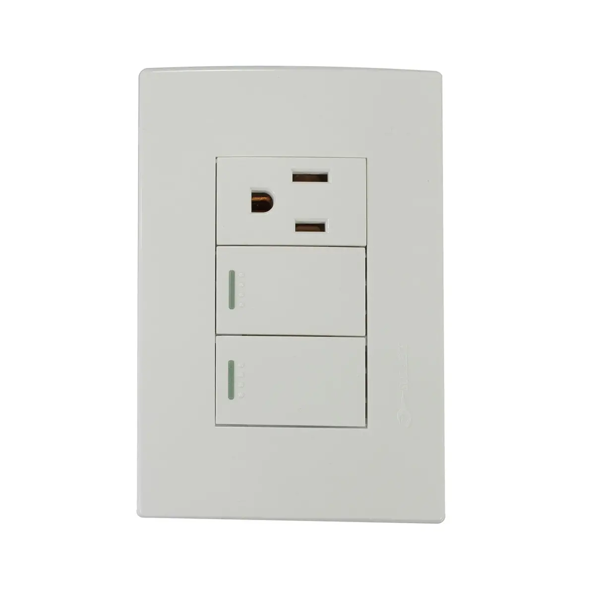 Placa Solaris Lisa 2 Apagadores Escalera 1 Contacto - La Nueva Eléctrica 1