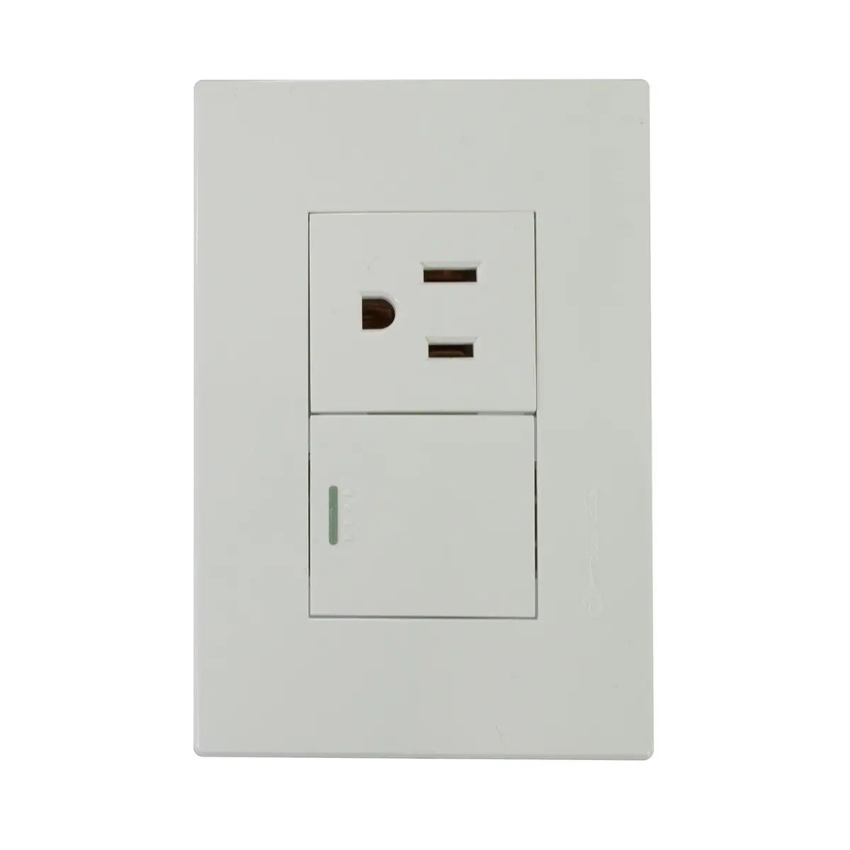 Placa Solaris Lisa 1 Apagador Escalera O Sencillo + 1 Contacto - La Nueva Eléctrica 1