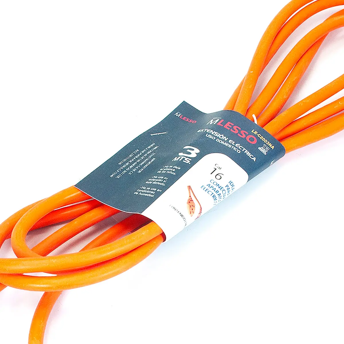 Extensión Mlesso Uso Rudo Naranja 3 Mts - La Nueva Eléctrica 1