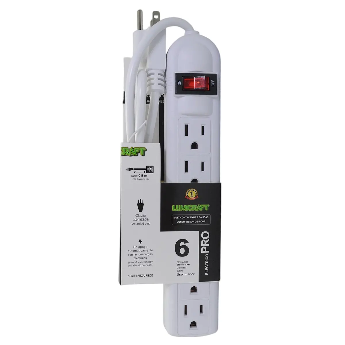Multicontacto Lumicraft 6 Contactos 80 Cms - La Nueva Eléctrica 1