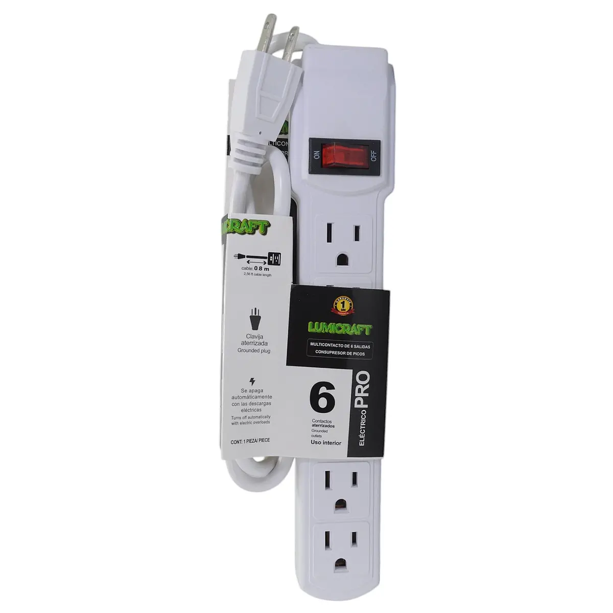 Multicontacto Lumicraft 6 Contactos 80 Cms - La Nueva Eléctrica 1
