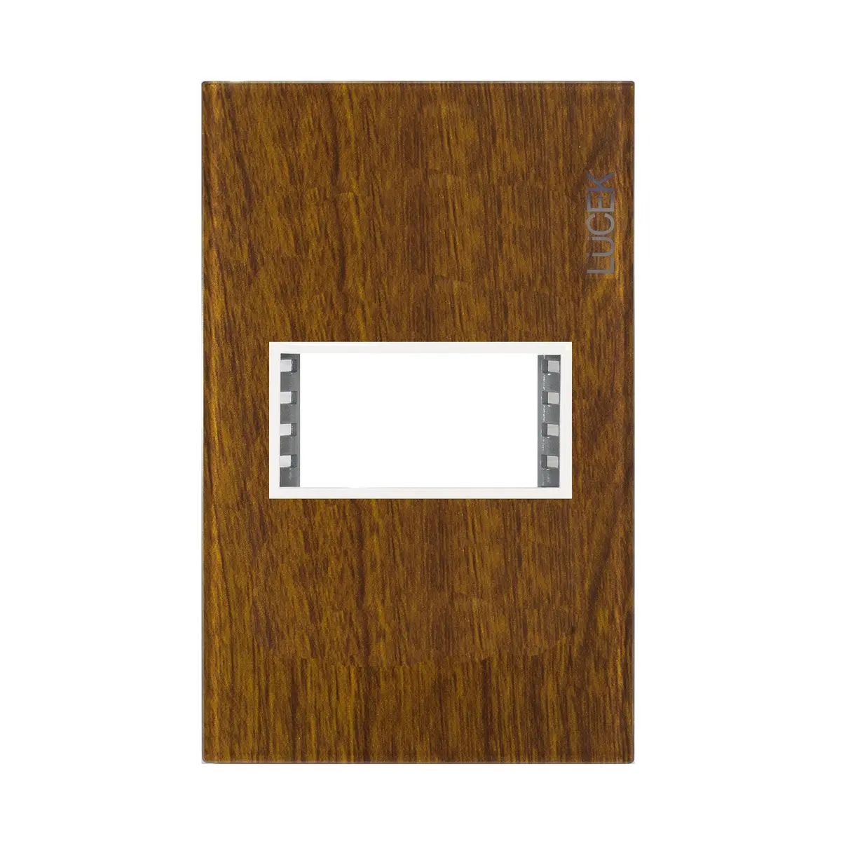 Placa Lucek Colors Metálica 1 Ventana Madera Cerezo - La Nueva Eléctrica 1