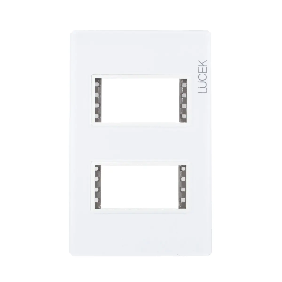 Placa Lucek Colors Metálica 2 Ventanas Blanco - La Nueva Eléctrica 1