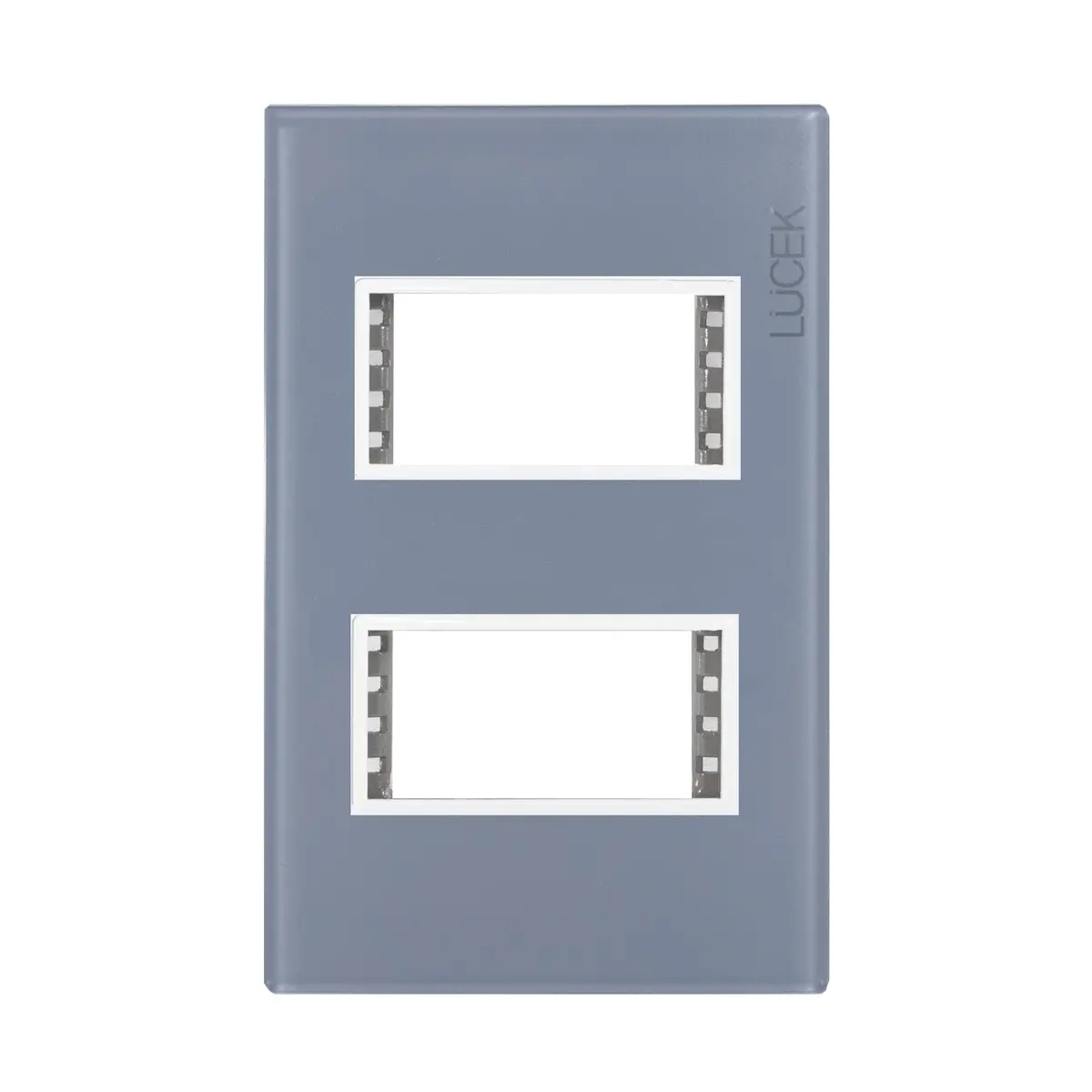 Placa Lucek Colors Metálica 2 Ventanas Gris - La Nueva Eléctrica 1