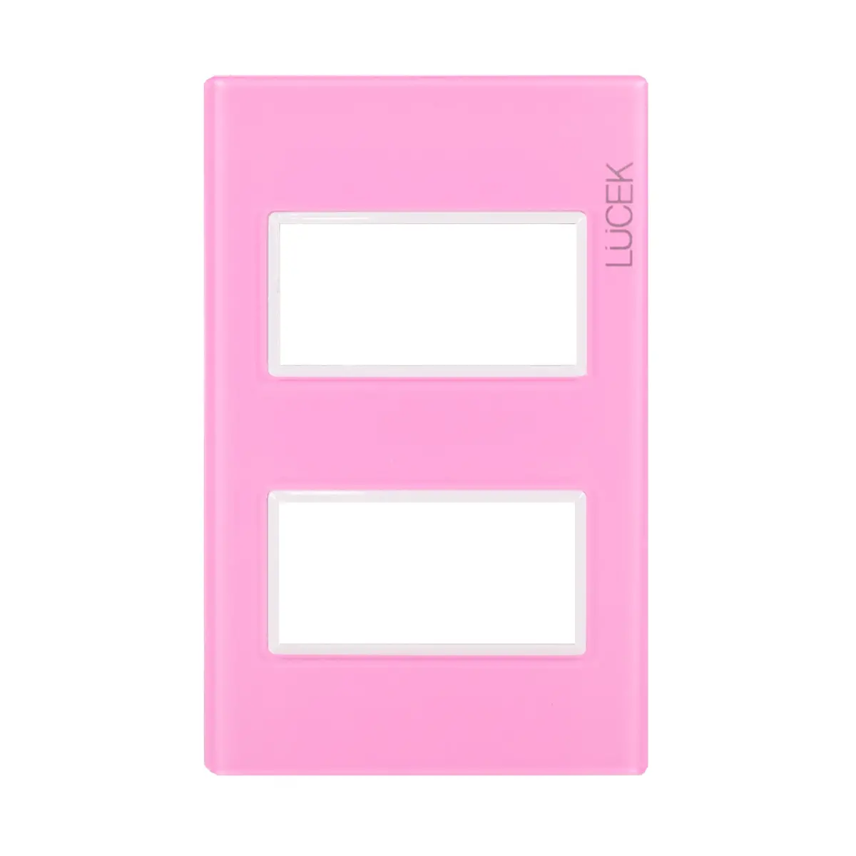Placa Lucek Colors Metálica 2 Ventanas Rosa - La Nueva Eléctrica 1