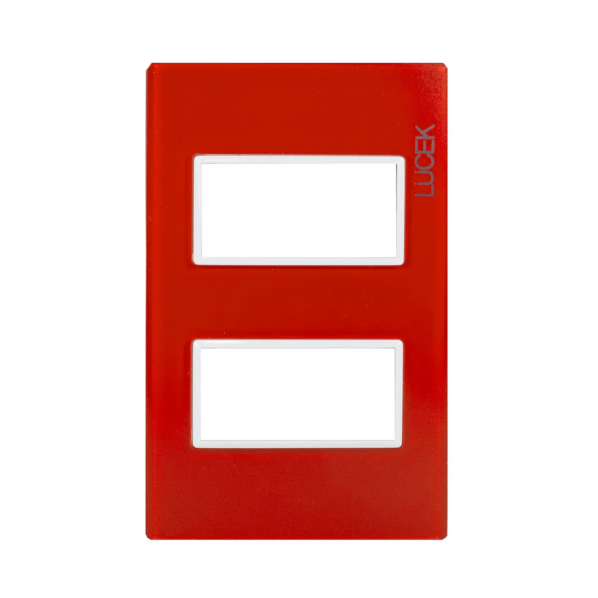 Placa Lucek Colors Metálica 2 Ventanas Rojo - La Nueva Eléctrica 1