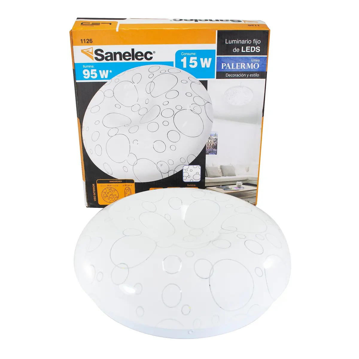Plafón Sanelec Led 15W Palermo - La Nueva Eléctrica 2