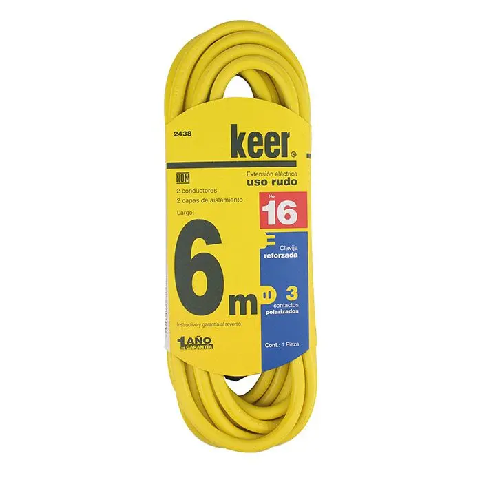 Extensión Keer Uso Rudo 6 Mts Amarilla - La Nueva Eléctrica 1