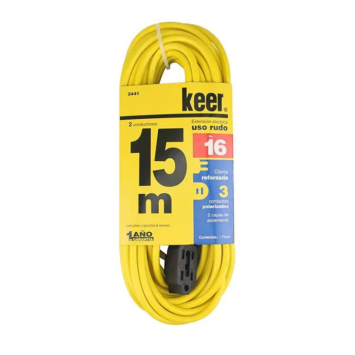 Extensión Keer Uso Rudo 15 Mts Amarilla - La Nueva Eléctrica 2