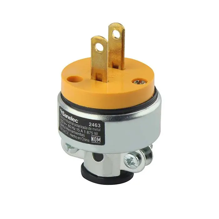 Clavija Sanelec Industrial Metal Polarizada, Granel - La Nueva Eléctrica 1