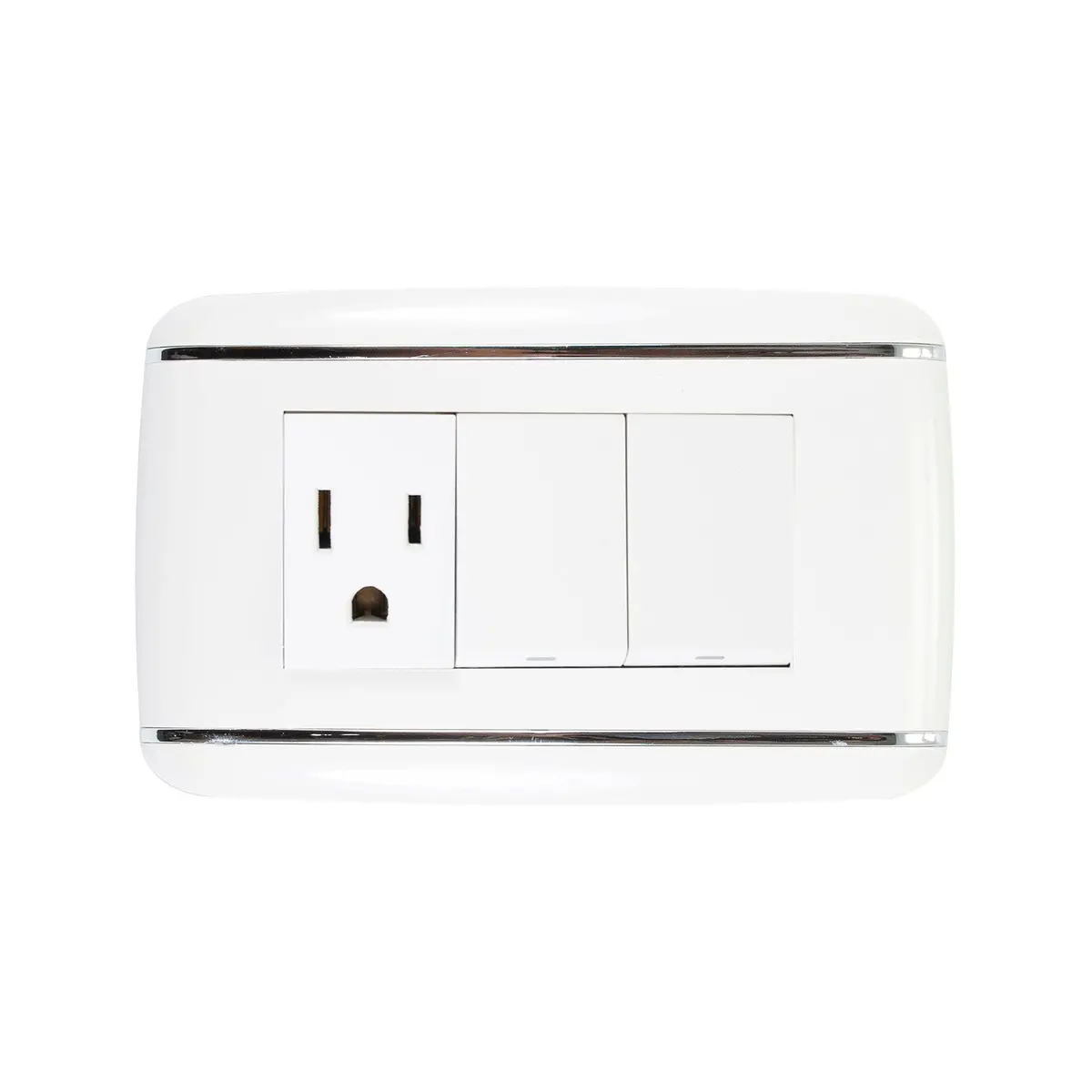 Placa Sanelec Vicenza Con 2 Apagadores Y Contacto - La Nueva Eléctrica 2