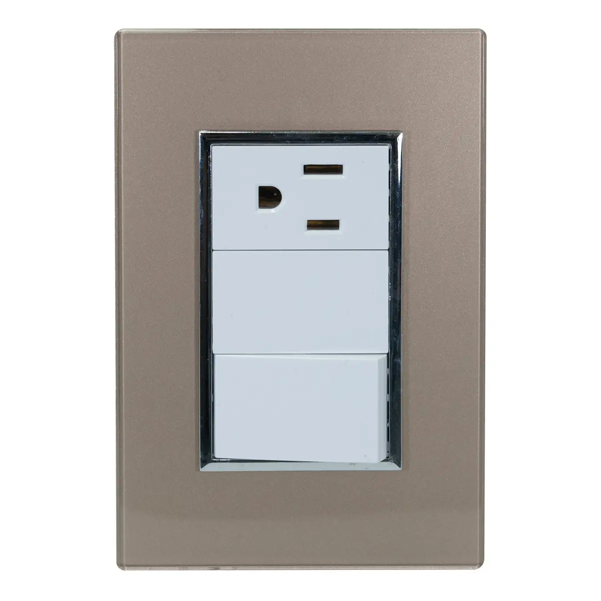 Placa Sanelec Venecia Champagne Apagador Y Contacto - La Nueva Eléctrica 1