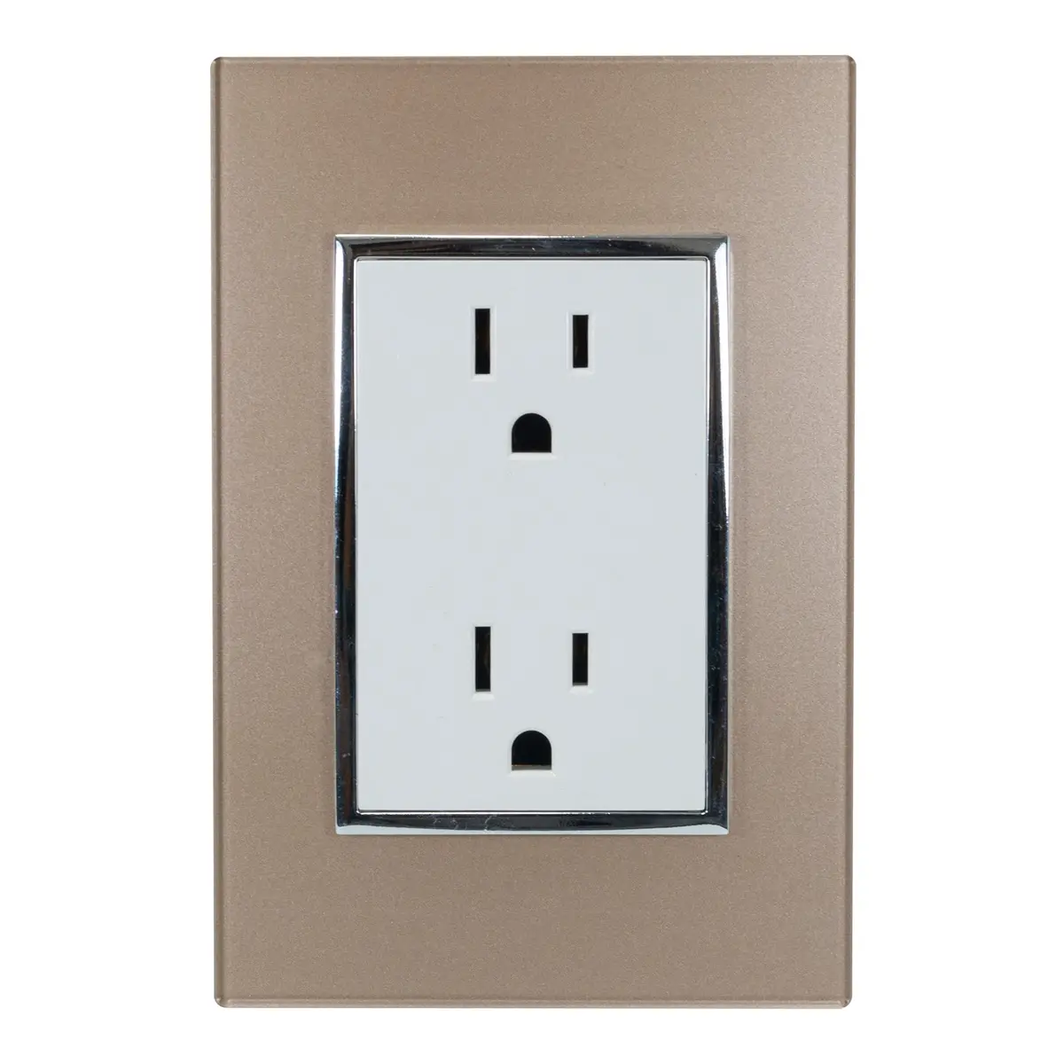 Placa Sanelec Venecia Champagne Contacto Doble - La Nueva Eléctrica 1