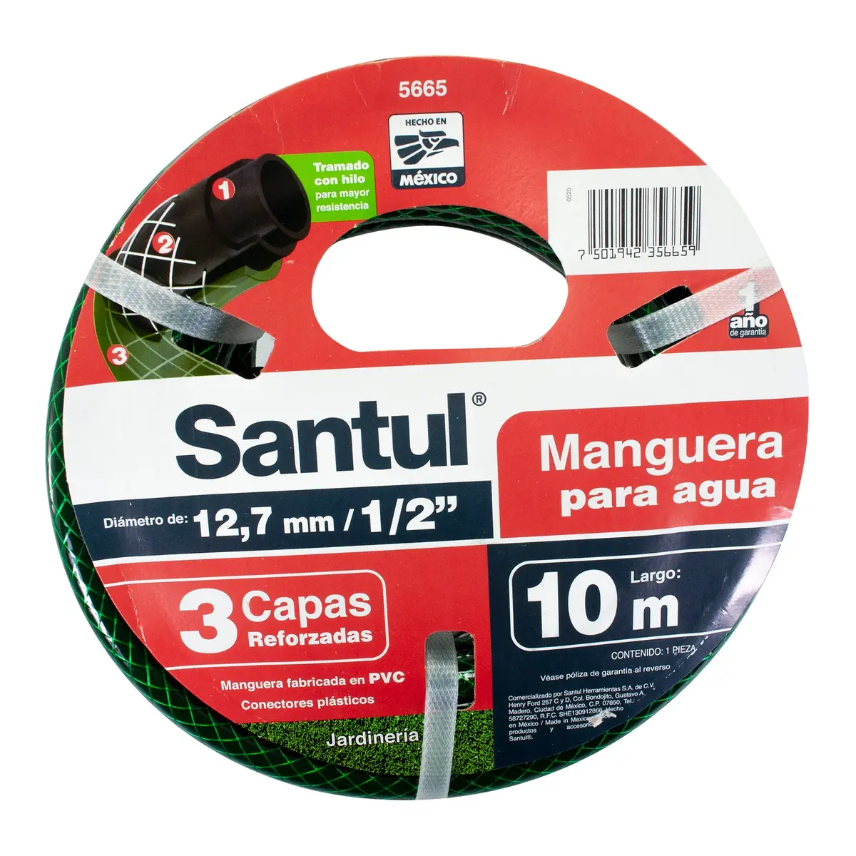 Manguera Santul Para Jardín Reforzada 3 Capas Tramado Nylon - La Nueva Eléctrica 1