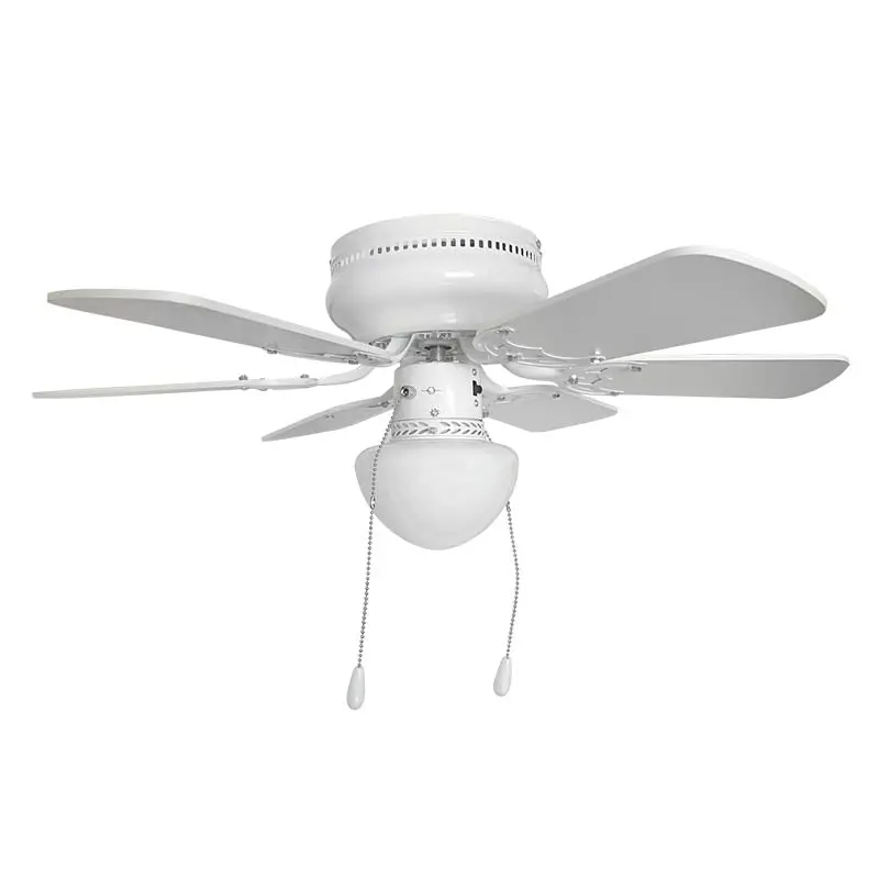 Ventilador Kley De Techo Con Lámpara 6 Aspas 30 Blanco - La Nueva Eléctrica 1