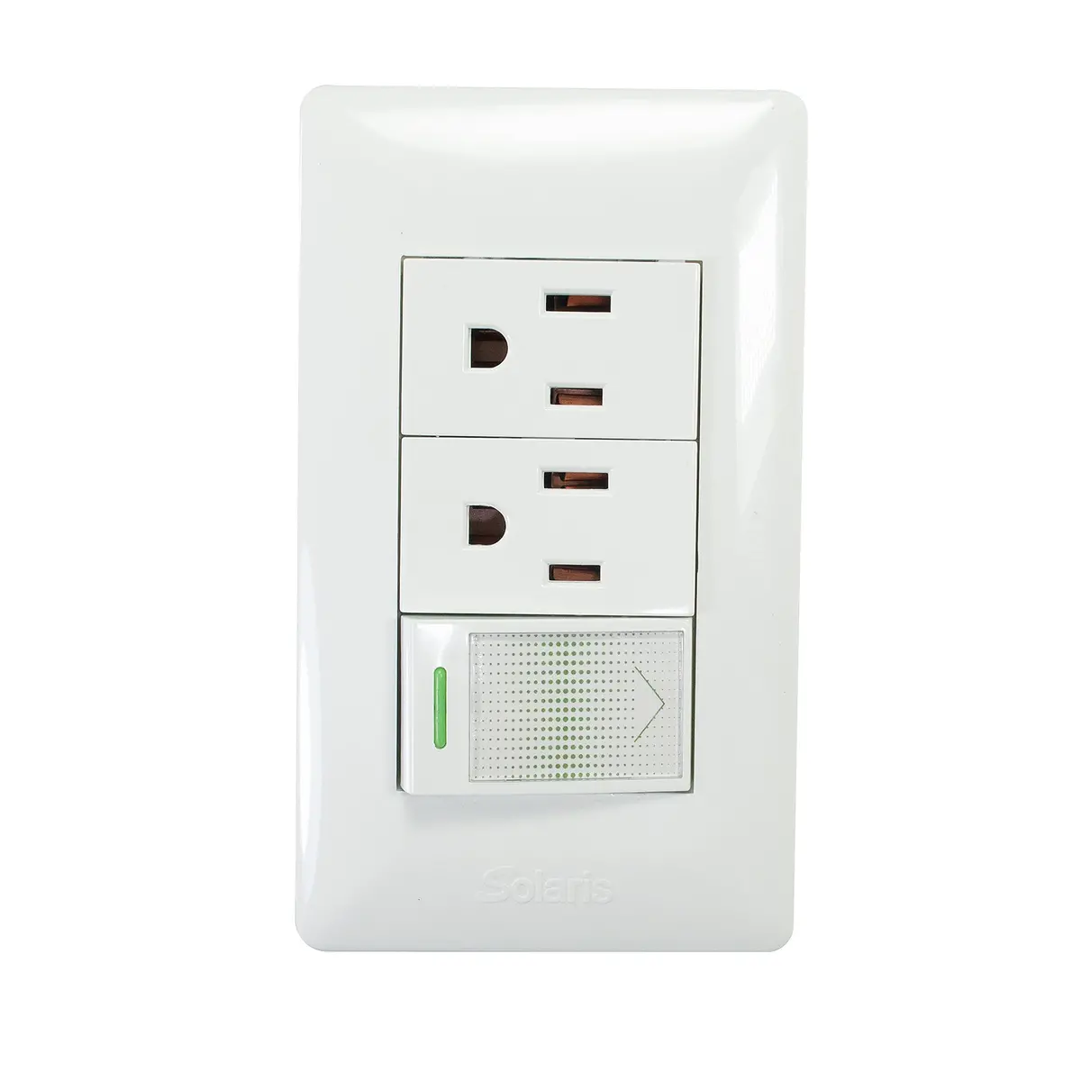 Placa Solaris Ultra C/2 Contactos Y 1 Apagador - La Nueva Eléctrica 1