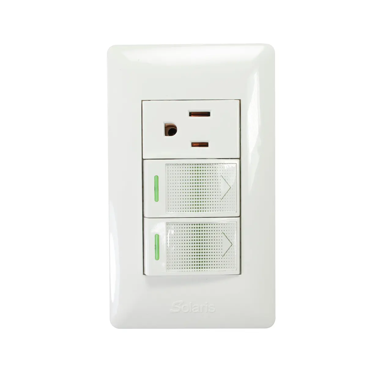Placa Solaris Ultra Con 2 Apagadores Y 1 Contacto - La Nueva Eléctrica 1