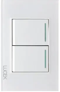 Placa Lucek Crystal C/2 Apagadores Sencillos Blanco/Blanco - La Nueva Eléctrica 1