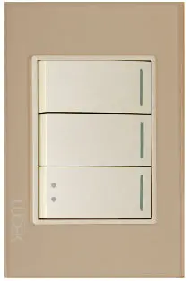 Placa Lucek Crystal C/2 Apagadores Sencillo Y Escalera Dorado/Marfil - La Nueva Eléctrica 1