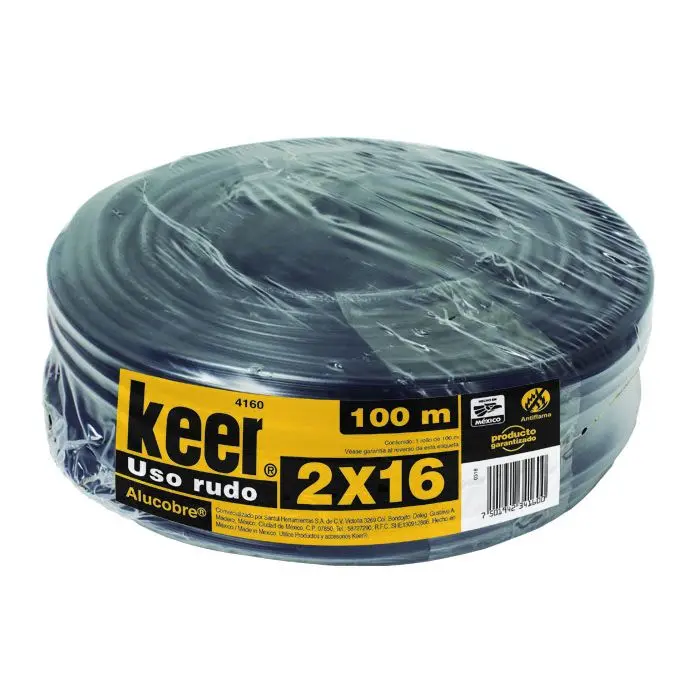 Cable Keer Uso Rudo 2X16 Awg Rollo 100 M - La Nueva Eléctrica 1