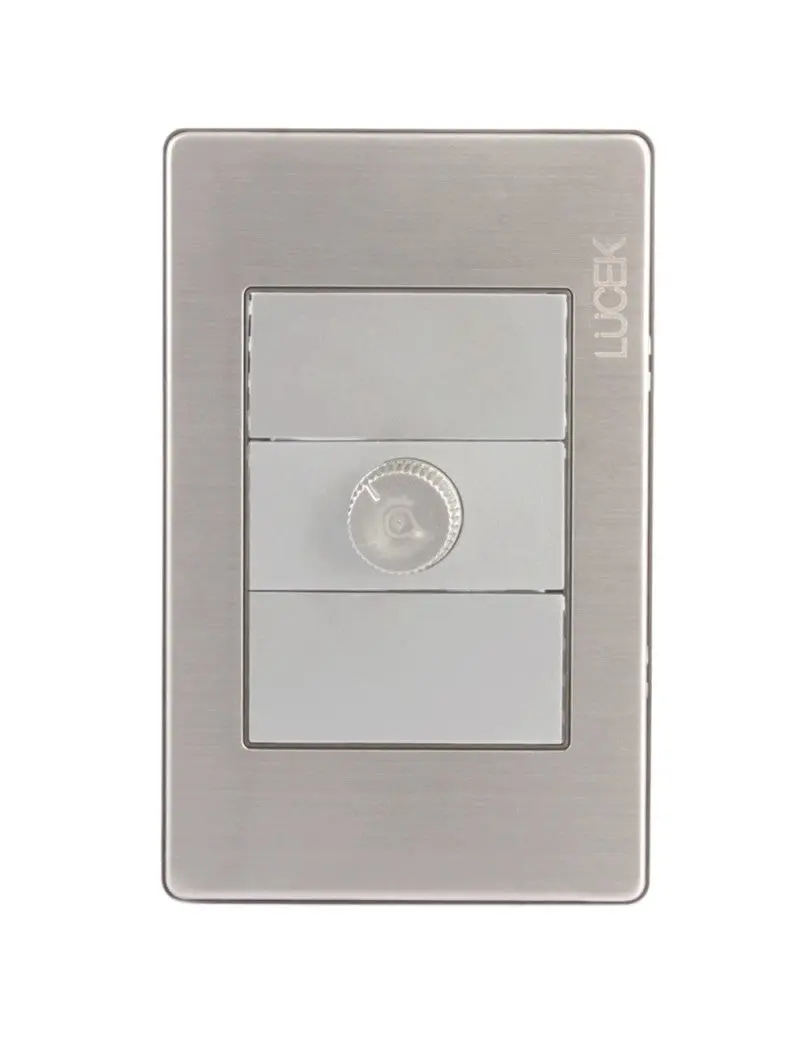 Placa Lucek Metal Dimmer Plata - La Nueva Eléctrica 1