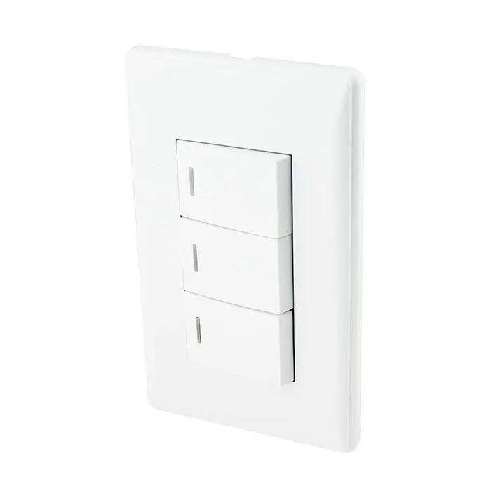 Placa Sanelec Italia Con 3 Apagadores Sencillos - La Nueva Eléctrica 2