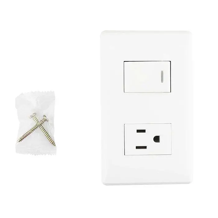 Placa Sanelec Italia Con Contacto Y Apagador - La Nueva Eléctrica 1